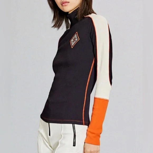 NWT Alp N Rock Teya Mock Neck - Black/Orange, M